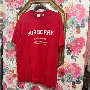 Burberry Vintage Red Tee with White Logo
